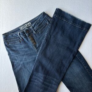 Idyllwind Flare Dark Blue Jeans Womens Sz 2 Button Fly Western Cowgirl Festival